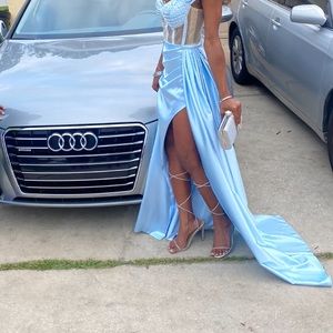 i am selling a sky blue prom dress. There are no rips or stains. only wore once.
